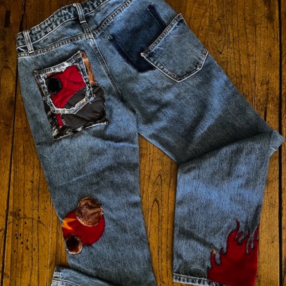 Women's Future Collective - Appliqued Patchwork Jeans - Size 0 - Picture 2 of 16